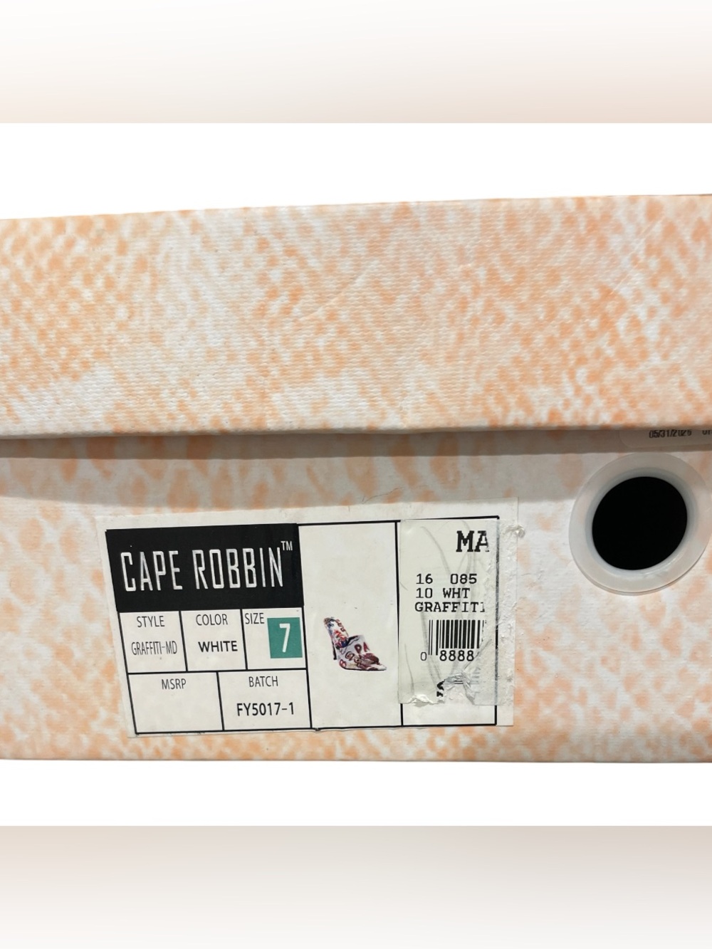 Cape Robbin Graffiti Print Pointed Toe Mule Heels Size 7 NIB Street Art Stiletto - Picture 10 of 11